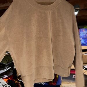 Lululemon Softstreme tan cropped sweater